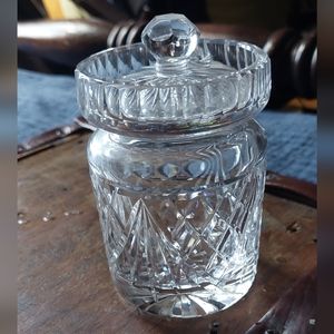 Vintage Cut Glass/Crystal Jelly Jar with Lid (6s)
